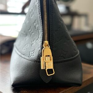 Louis Vuitton Black Monogram Clutch with Gold Zipper